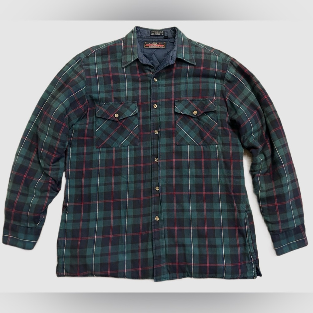 Men's Plaid Flannel Puffer Jacket
